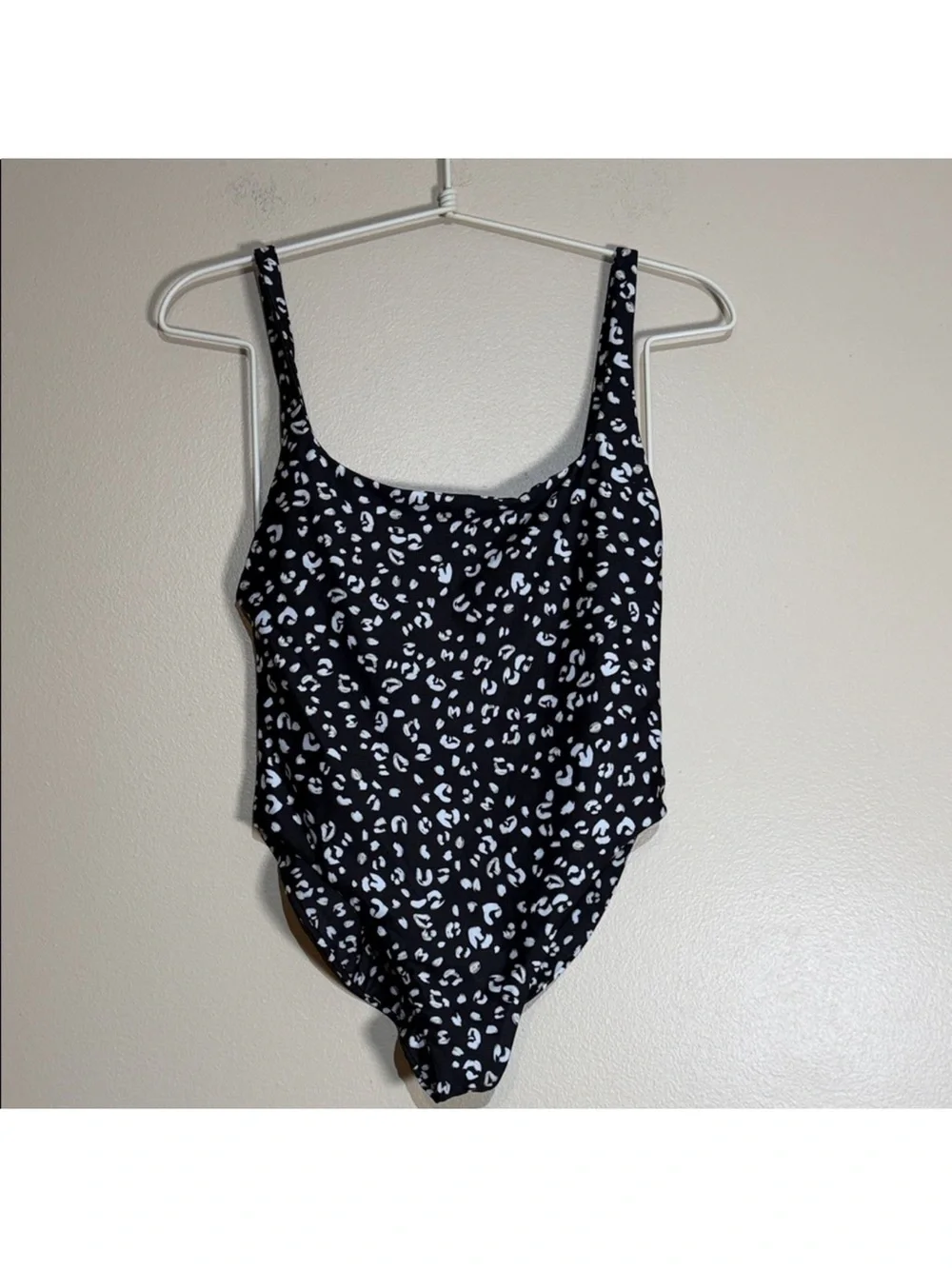 Stone Fox Swim Black and White Leopard Print One-Piece Swimsuit